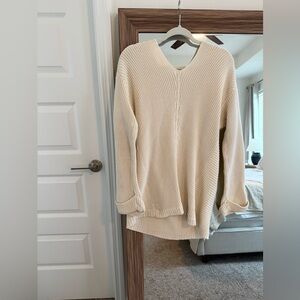 Boho 100% Cotton Textured V-Neck Sweater minimalist costal costal grandma spring